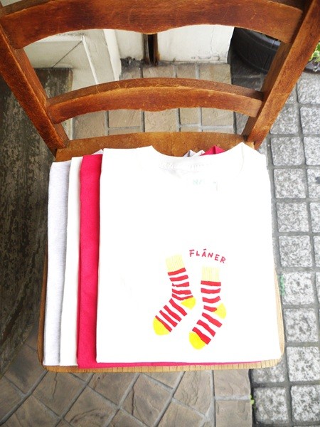 カラー天竺ソックスプリントTシャツ　7252C-032